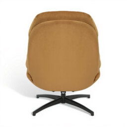Velvet Tan Brenna Swivel Armchair With Footstool - thumbnail 5