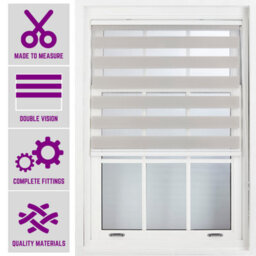 Furnished Made To Measure Day And Night Roller Blinds - Grey Striped Shades For Windows And Doors (W)60Cm (L)165Cm - thumbnail 1
