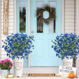 Artificial Flowers 8Pcs Loose Fake Flowers Long Stem Outdoor Uv Resistant Artificial Plants Decorative - thumbnail 6
