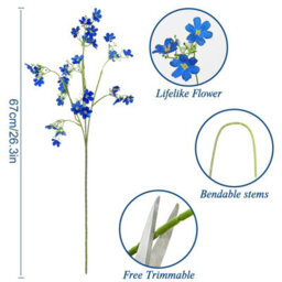 Artificial Flowers 8Pcs Loose Fake Flowers Long Stem Outdoor Uv Resistant Artificial Plants Decorative - thumbnail 2