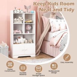Costway 120Cm Wooden Bookcase 4-Tier Bookshelf Freestanding Storage Cabinet Display Organizer - thumbnail 6
