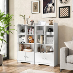 Costway 120Cm Wooden Bookcase 4-Tier Bookshelf Freestanding Storage Cabinet Display Organizer - thumbnail 5