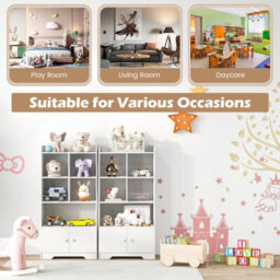 Costway 120Cm Wooden Bookcase 4-Tier Bookshelf Freestanding Storage Cabinet Display Organizer - thumbnail 9