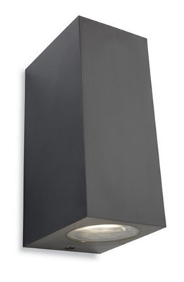 Luminosa Lighting Luminosa Hawk Outdoor Up Down Twin Light Graphite Ip54, Gu10