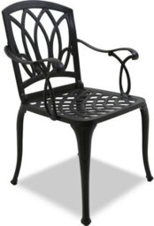 Centurion Supports Positano Garden And Patio Table And 2 Chairs Cast Aluminium Bistro Set - Black - thumbnail 7