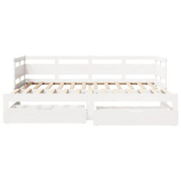 Berkfield Daybed With Trundle And Drawers Without Mattress White 90X200 Cm - thumbnail 4