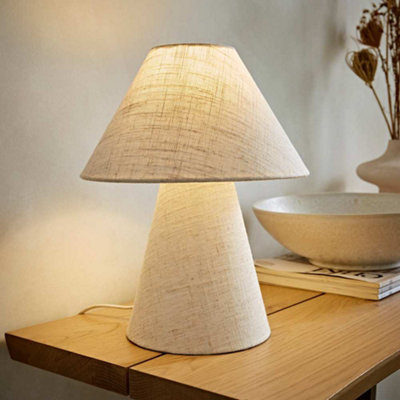 Valuelights Gigi Natural Linen Full Fabric Tapered Table Lamp - image 1
