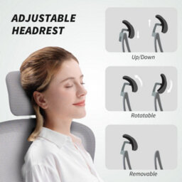 Homcom High Back Mesh Computer Desk Chair With Lumbar Support, Grey - thumbnail 5