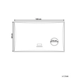 Beliani Led Bathroom Mirror Onlay 100 Cm 60 Cm Silver - thumbnail 3