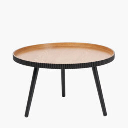 Pacific Lifestyle Round Tripod Wood Coffee Table With Ribbed Edge - thumbnail 3