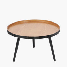 Pacific Lifestyle Round Tripod Wood Coffee Table With Ribbed Edge - thumbnail 2