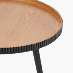 Pacific Lifestyle Round Tripod Wood Coffee Table With Ribbed Edge - thumbnail 6