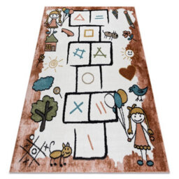 RugsX Carpet Fun Hop For Children, Hopscotch, Animals Pink 140X190 Cm - thumbnail 1