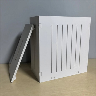 Grey With Natural Lid Wooden Slimline Storage Roll Box Unit - image 1