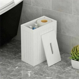 Grey With Natural Lid Wooden Slimline Storage Roll Box Unit - thumbnail 6