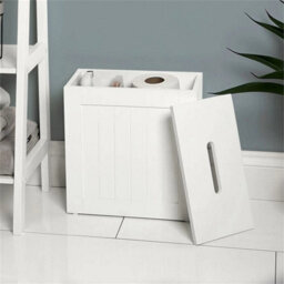 Grey With Natural Lid Wooden Slimline Storage Roll Box Unit - thumbnail 5