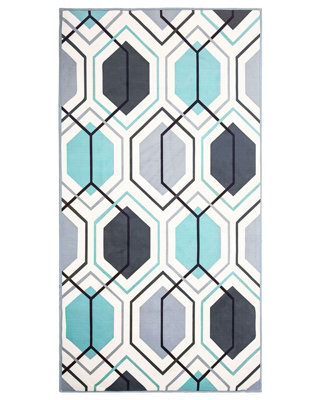 Beliani Aurora Multicolour Geometric Area Rug 80 X 150 Cm - Low Pile Polyester - image 1