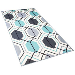 Beliani Aurora Multicolour Geometric Area Rug 80 X 150 Cm - Low Pile Polyester - thumbnail 3