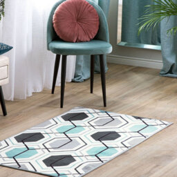 Beliani Aurora Multicolour Geometric Area Rug 80 X 150 Cm - Low Pile Polyester - thumbnail 2