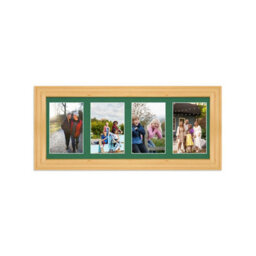 AK Frames 50X20Cm Light Oak Classic Multi Photo Frame With Emerald Mount - Holds 4 Apertures (4X) 6X4 Photos - thumbnail 1