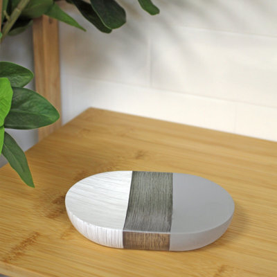 Showerdrape Luxe Grey/white Soap Dish - image 1
