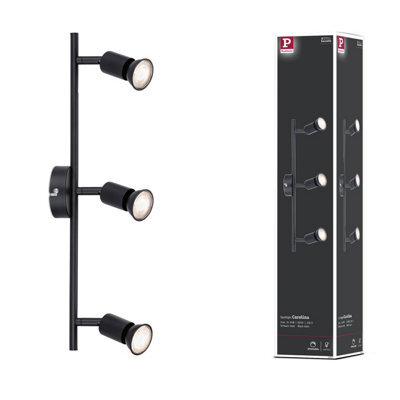 Paulmann 66757 Carolina Spotlight 3-Lamp Max. 3X10 Watts Ceiling Luminaire Matt Black Spot Metal Gu10 - image 1