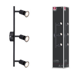 Paulmann 66757 Carolina Spotlight 3-Lamp Max. 3X10 Watts Ceiling Luminaire Matt Black Spot Metal Gu10 - thumbnail 1