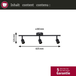 Paulmann 66757 Carolina Spotlight 3-Lamp Max. 3X10 Watts Ceiling Luminaire Matt Black Spot Metal Gu10 - thumbnail 4