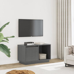 Berkfield Stylish Tv Cabinet Grey 74X35X44 Cm Solid Wood Pine - thumbnail 2