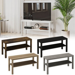 Urbn-Living Urbnliving 90Cm 2 Tier Tv Bench Entertainment Media Stand Cabinet Wooden Storage Display Unit, Oak - thumbnail 5