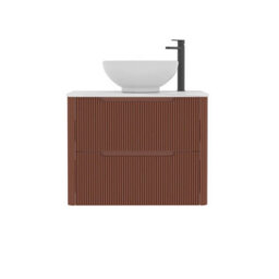 Royal Bathrooms Avenza 600mm Terracotta Clay Wall Hung Bathroom Countertop Vanity Unit 2 Drawer With Breeze Basin - thumbnail 6