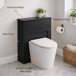 Plum&clay Fairmont Traditional Black Wc Unit For Back To Wall Toilet - thumbnail 4