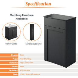 Plum&clay Fairmont Traditional Black Wc Unit For Back To Wall Toilet - thumbnail 6