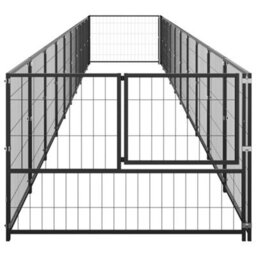 Berkfield Durable Dog Kennel Black 10 M2 Steel - thumbnail 3