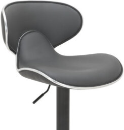 Lamboro Carcaso Deluxe Single Kitchen Bar Stool, Matt Black Footrest, Swivel Gas Lift, Breakfast Bar & Home Barstool, Charcoal Grey - thumbnail 7