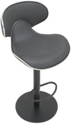 Lamboro Carcaso Deluxe Single Kitchen Bar Stool, Matt Black Footrest, Swivel Gas Lift, Breakfast Bar & Home Barstool, Charcoal Grey - thumbnail 6
