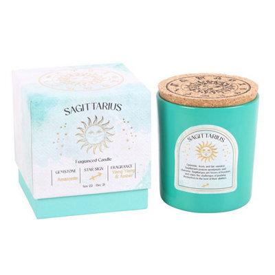 Sagittarius Ylang Ylang & Amber Gemstone Zodiac Candle - image 1