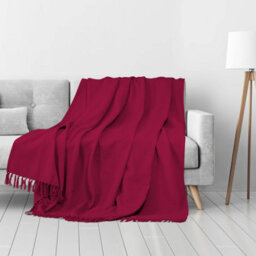 Ehc Waffle Cotton Woven King Size Sofa Throw 3 Seater Sofa/ Chair/ Double Bed, 228 X 254 Cm, Wine - thumbnail 3
