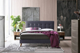 Save On Goods UK 5Ft King Size Dark Grey Soft Touch, Button Back Fabric Upholstered Bed Frame Bedstead - thumbnail 2