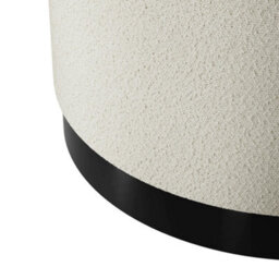 LPD Lara Ivory Boucle Pouffe - Large Multipurpose Design With Matte Black Base - thumbnail 2