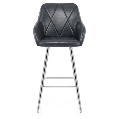Atlantic Mason Bar Stool Antique Slate & Chrome Legs - image 1