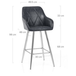 Atlantic Mason Bar Stool Antique Slate & Chrome Legs - thumbnail 4