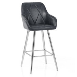 Atlantic Mason Bar Stool Antique Slate & Chrome Legs - thumbnail 3