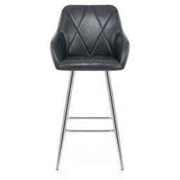 Atlantic Mason Bar Stool Antique Slate & Chrome Legs - thumbnail 1