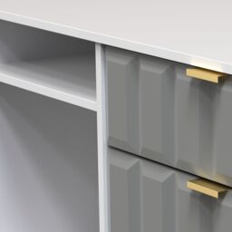 Cube Ready Assembled Matt Grey & White Media Unit With 2 Shelves & 6 Drawers, (H)152Cm X (W)74Cm X (D)39.5Cm - thumbnail 4