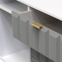 Cube Ready Assembled Matt Grey & White Media Unit With 2 Shelves & 6 Drawers, (H)152Cm X (W)74Cm X (D)39.5Cm - thumbnail 5