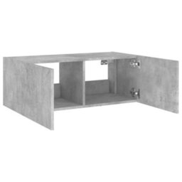 Walplus Tv Wall Cabinet With Led Lights Concrete Grey 80X35X31 Cm - thumbnail 8