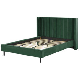 Beliani Bed Velvet Villette 140 X 200 Cm (Eu Double) Dark Green - thumbnail 6