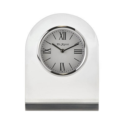 WILLIAM WIDDOP Wm.widdop Arched Glass Mantel Clock Roman Dial