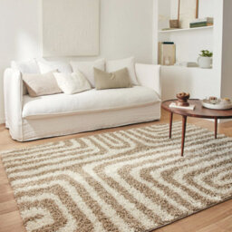 Sweeek - Shaggy Indoor Rug With Beige Geometric Patterns 160X120X3 Cm - Queensy - thumbnail 3
